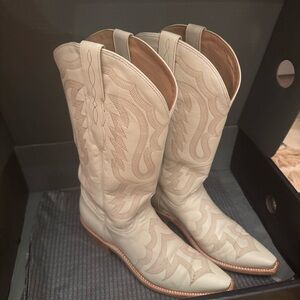 Lucchese Ivory Heeled Cowboy Boots